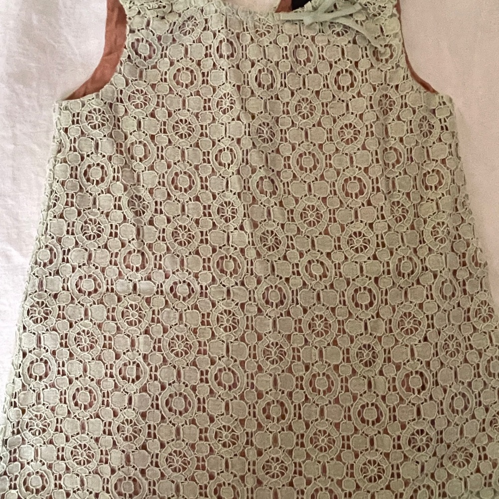 Victoria Beckham Kids Lace Dress in Cream and Brown